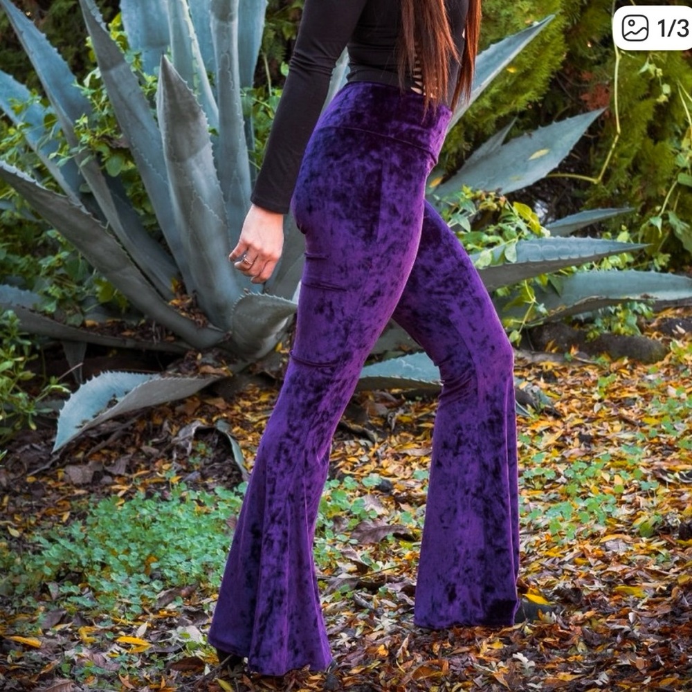 Warrior Within - Purple Velvet Flare Pants